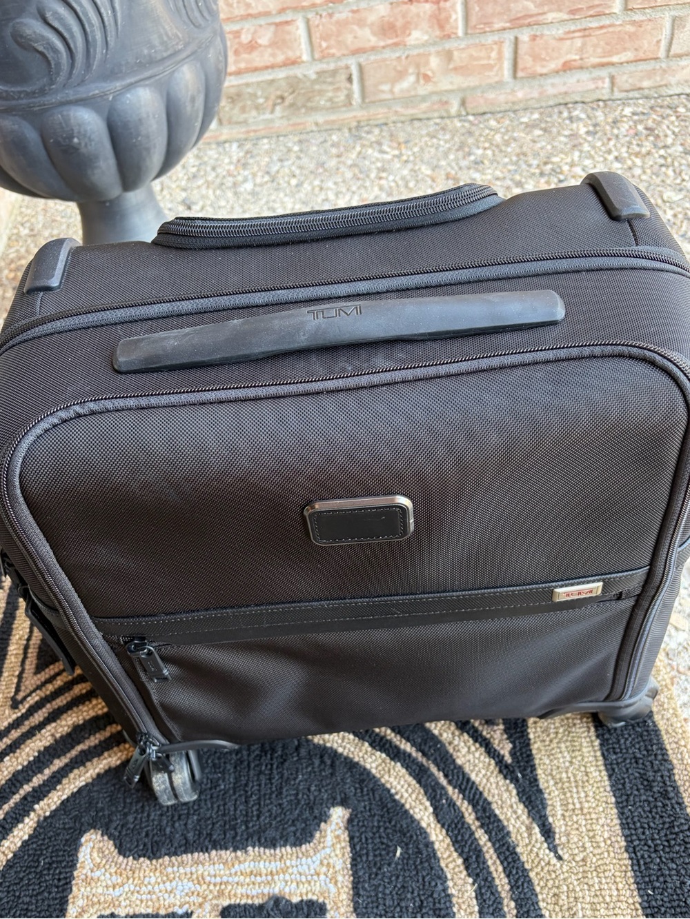 Tumi Black Compact Rolling Briefcase